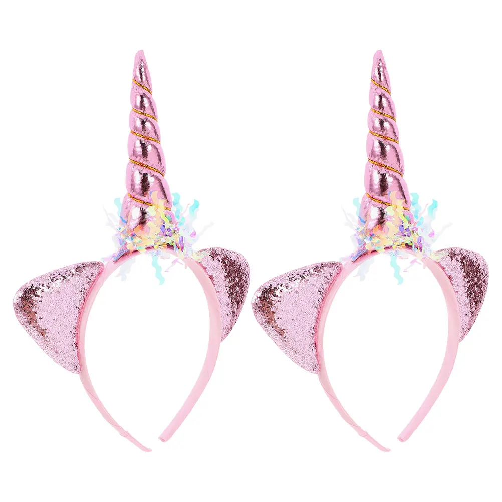 

2pcs Hairband for Unicorn Headwear Kids Party Photo Party Headband Stage Unicorn Headband Decor