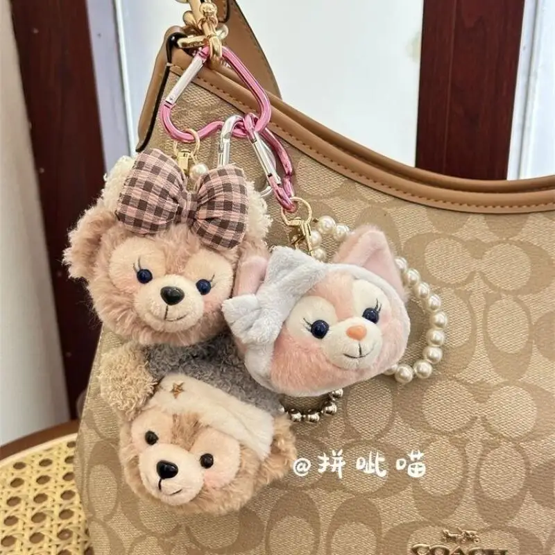 Breloczek Shelliemay Duffy z kreskówki, miękki plusz, wypełnienie z perłowego łańcuszka, ozdoba do zawieszenia na plecak lub w samochodzie, prezent świąteczny dla dziewczynki.