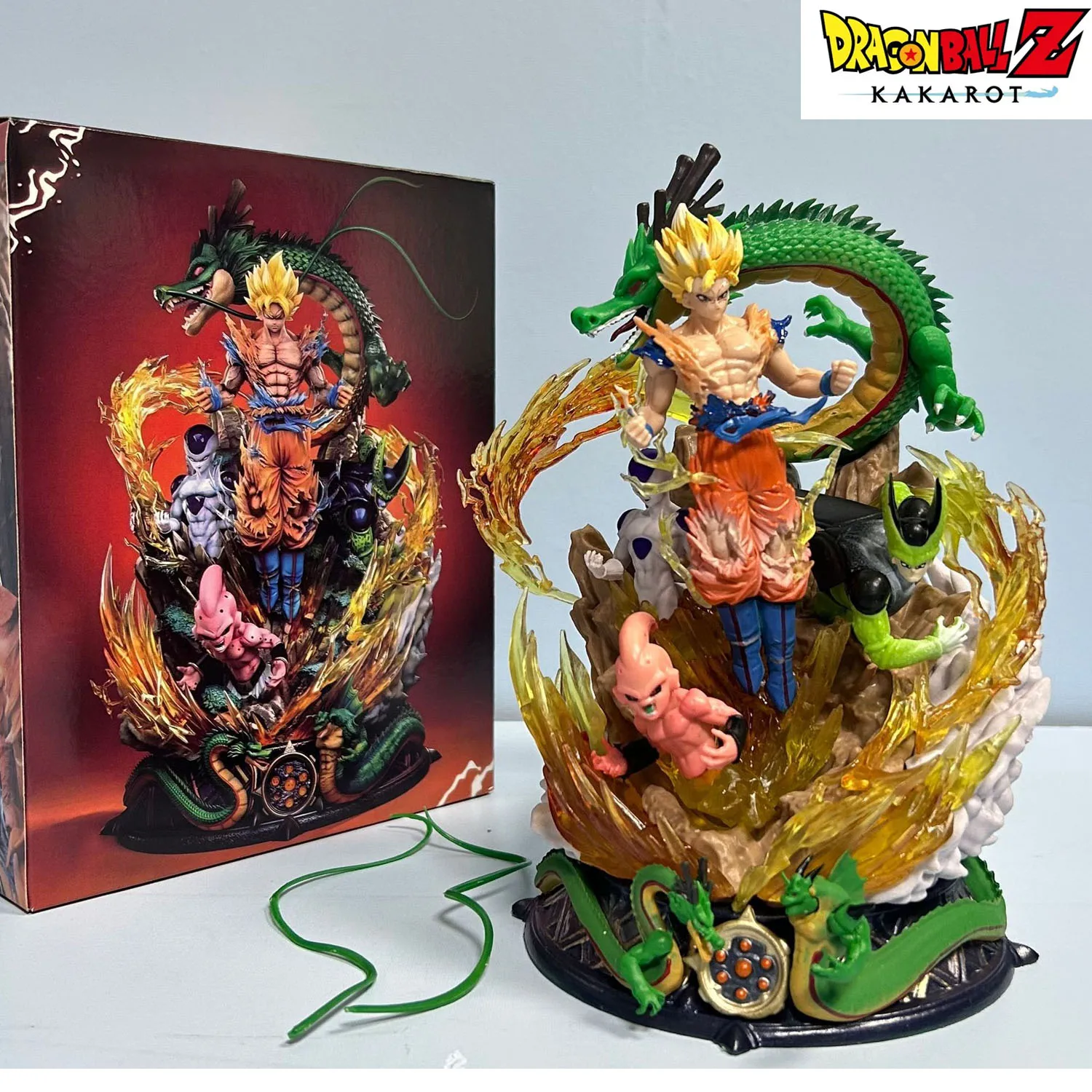 

19.5cmDragon Ball Z 6th Anniversary Resin GK Statue Goku vs Cell Frieza Buu Saga Scene Saiyan Ultimate Battle Collectible Figure