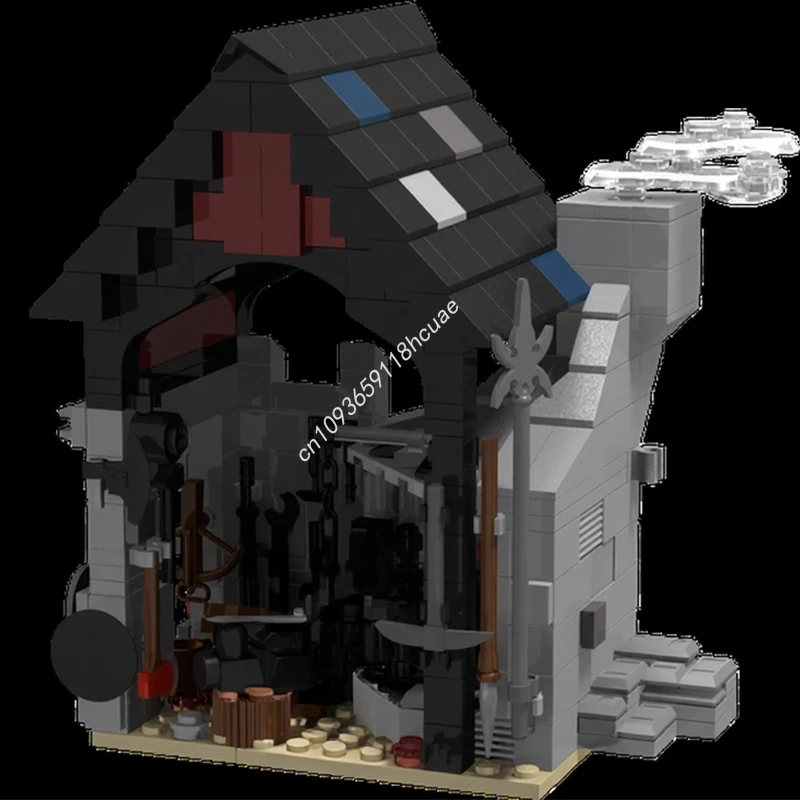 

403 шт. MOC, большая диорама, часть 1 The Forge, строительные блоки, рождественский подарок, ограниченная серия, архитектура, идеально подходит для витрины