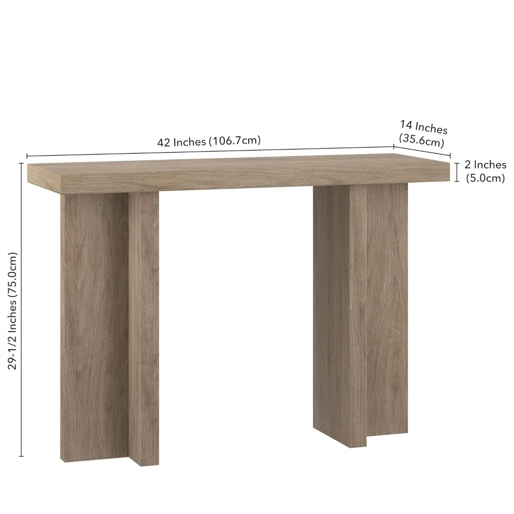 Table console Henn & Hart grise de 42 po de large