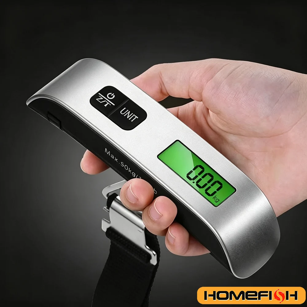 Digital Portable Luggage Scale  110lb/50kg Capacity  LCD Display Hanging Weighing Scale for Travel Suitcases