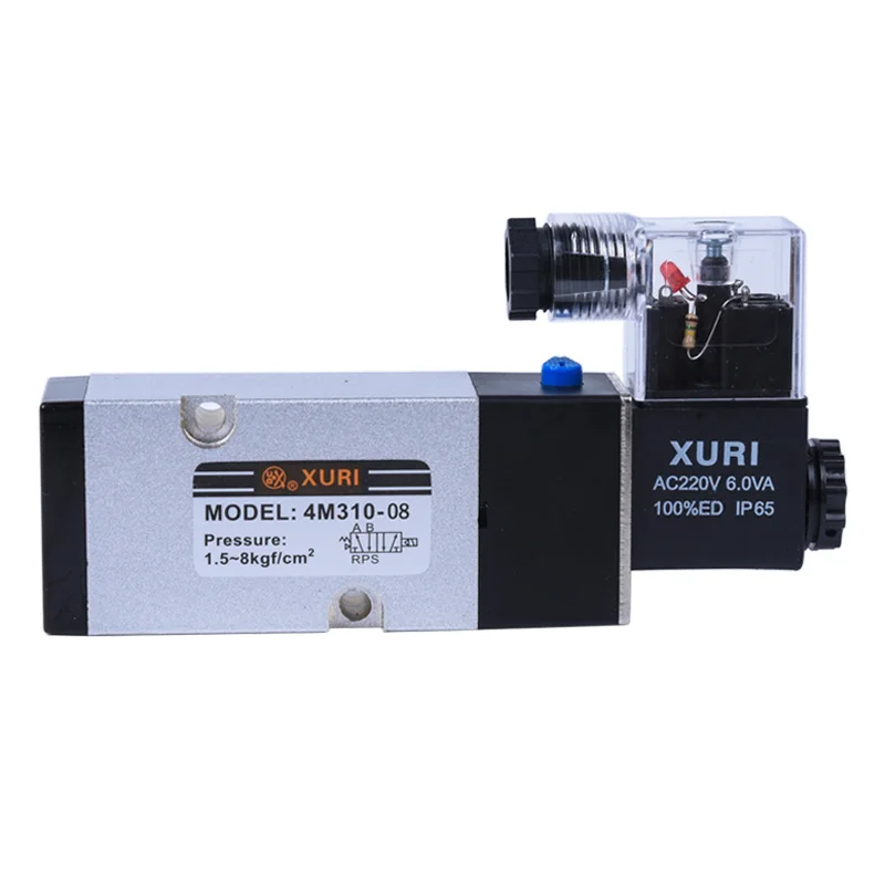 Тип Airtac Двухпозиционный пятипортовый электромагнитный клапан для поверхностного монтажа4M310-08Пневматический направляющий клапанDC24V/AC220v