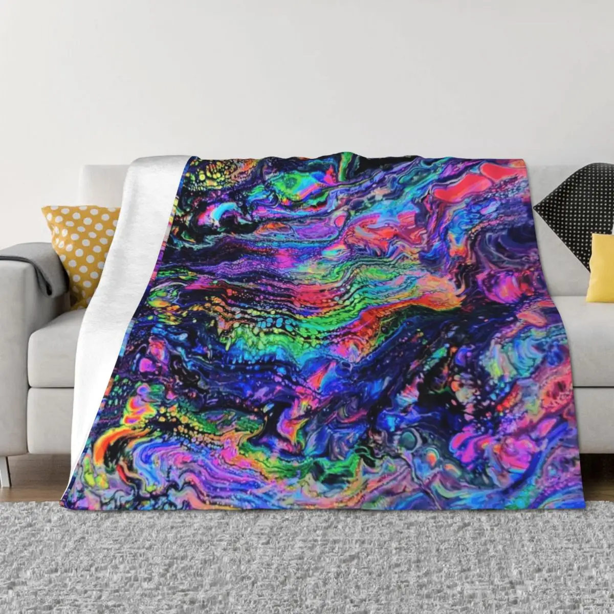 

Galactic Drip Throw Blanket Plaid Furrys valentine gift ideas For Sofa Thin Blankets