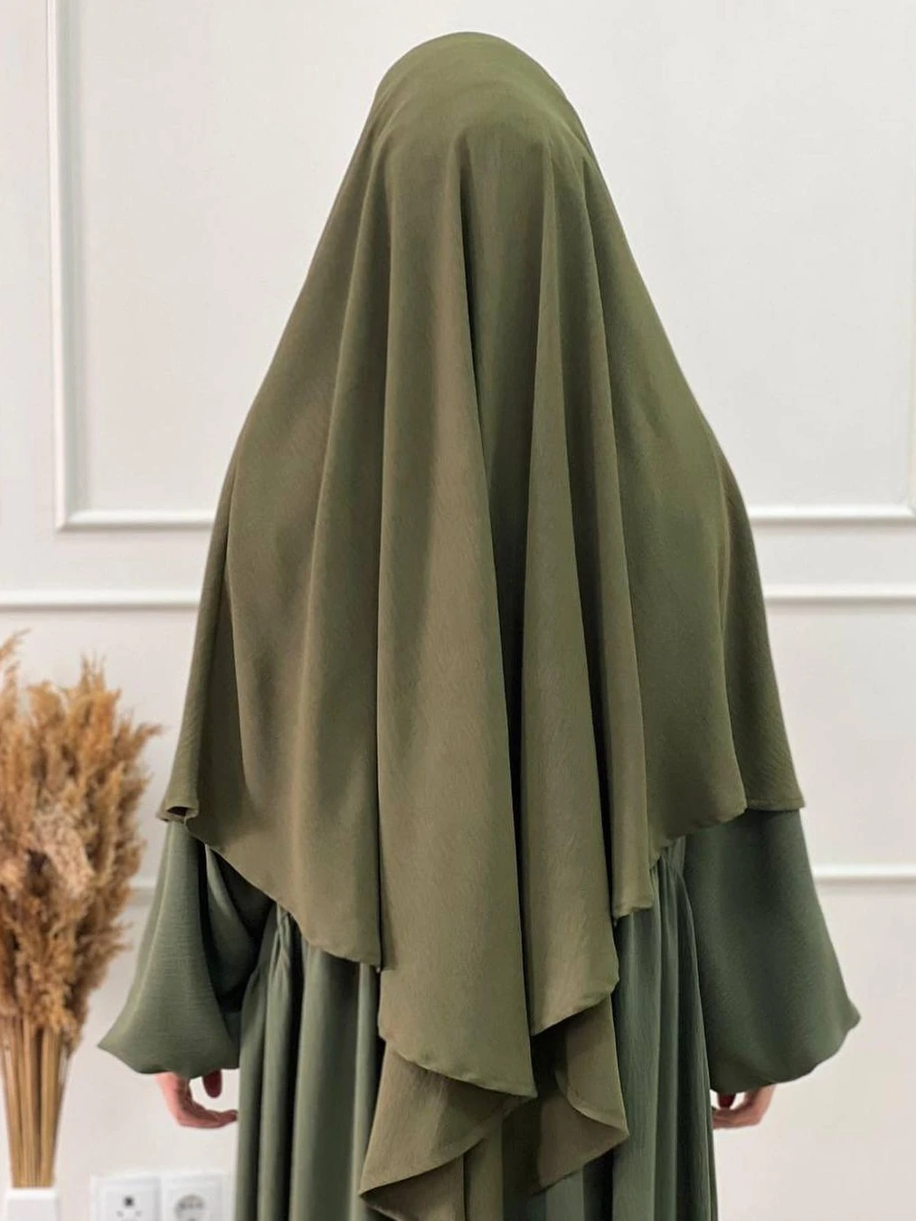 Un strato lungo Khimar donne musulmane Hijab Ramadan preghiera indumento vestito Eid Abaya islamico cravatta indietro preghiera Djellaba Niqab