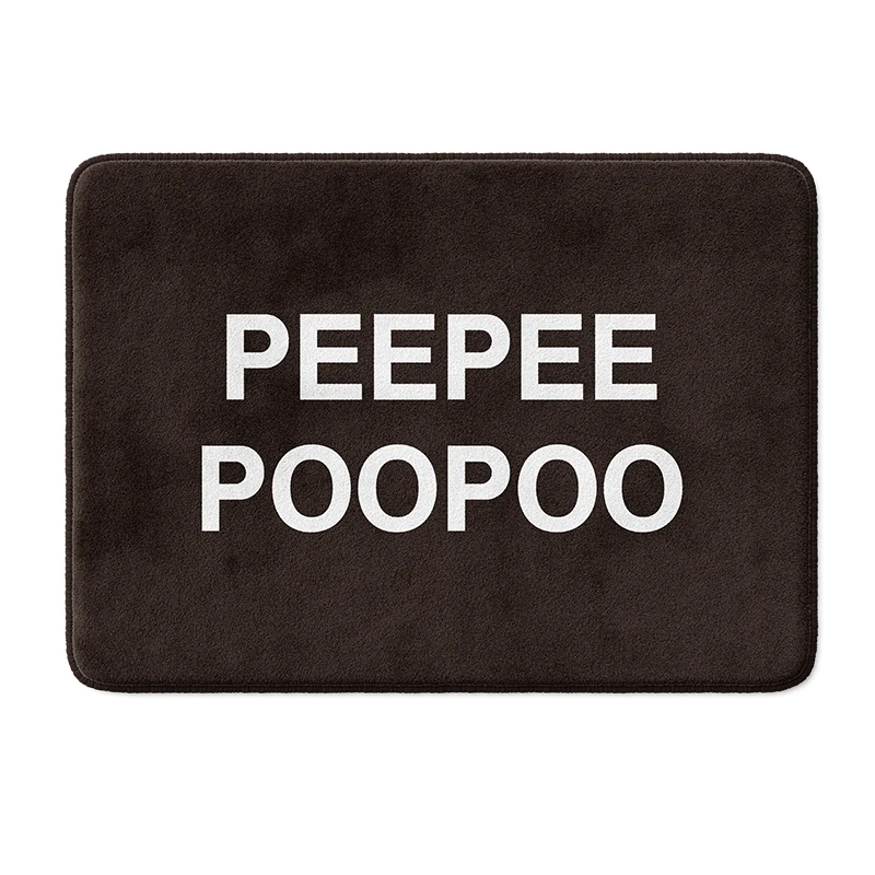 Aertemisi Peepee Poopoo Meme Bath Mat with Non Slip Base Absorbent Super Cozy Flannel Floor Rug Carpet