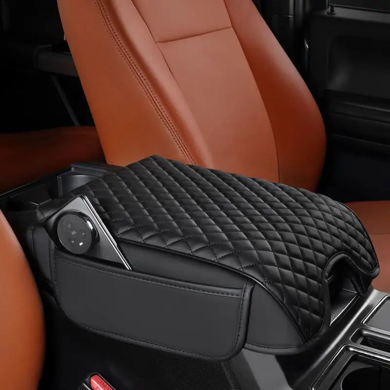 

Center Console Cover Pad PU Leather Automotive Arm Rest Cover Pad Soft Armrest Protector Car Interior Accessories For Most