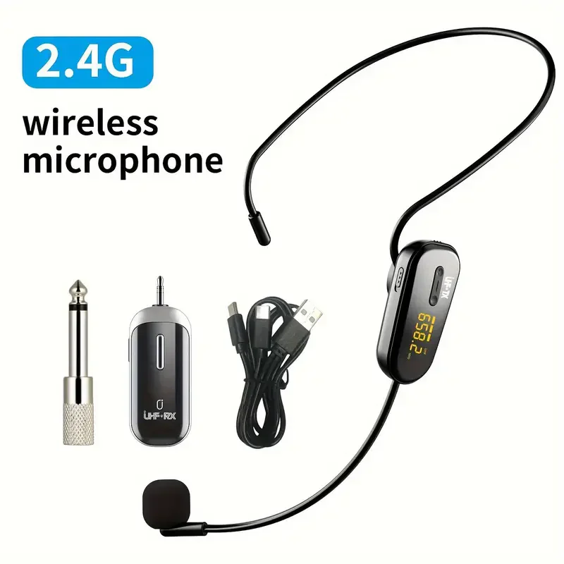 

Jyx Wireless Microphone Headset Uhf Wireless Headset and Handheld 2-in-1 Microphone with Led Digital Display 165 Meters Range Microphone