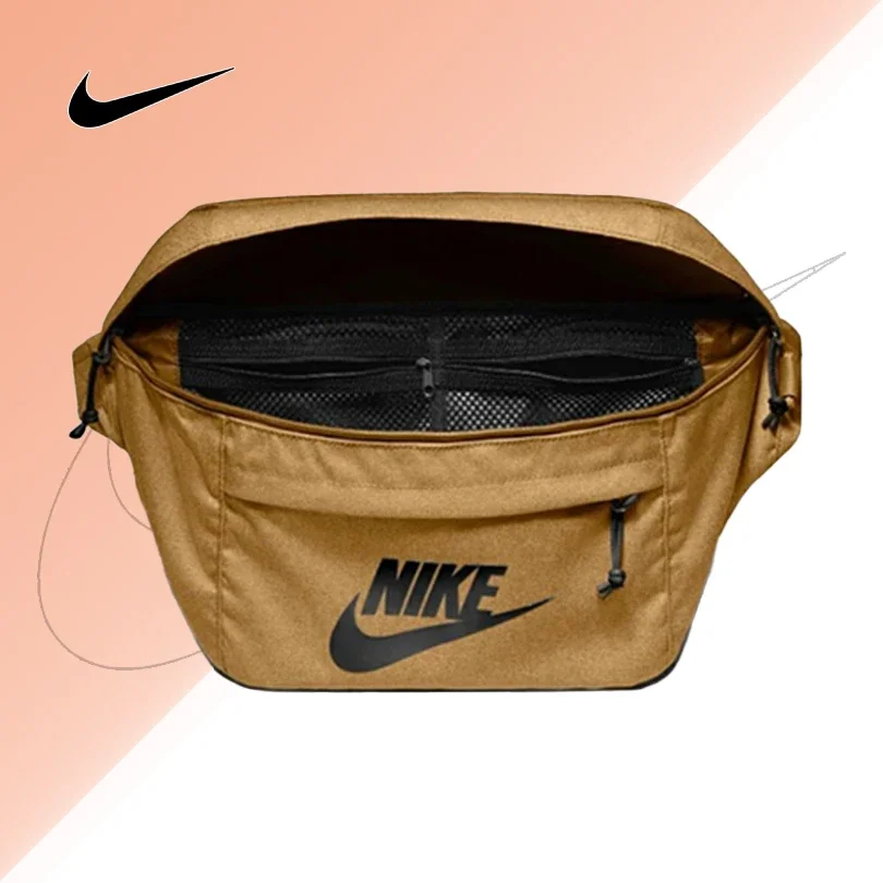 Nike Tech Hip Pack Unisex Crossbody Shoulder Bag Large Capacity Sports Waist Pack Wheat BA5751-790