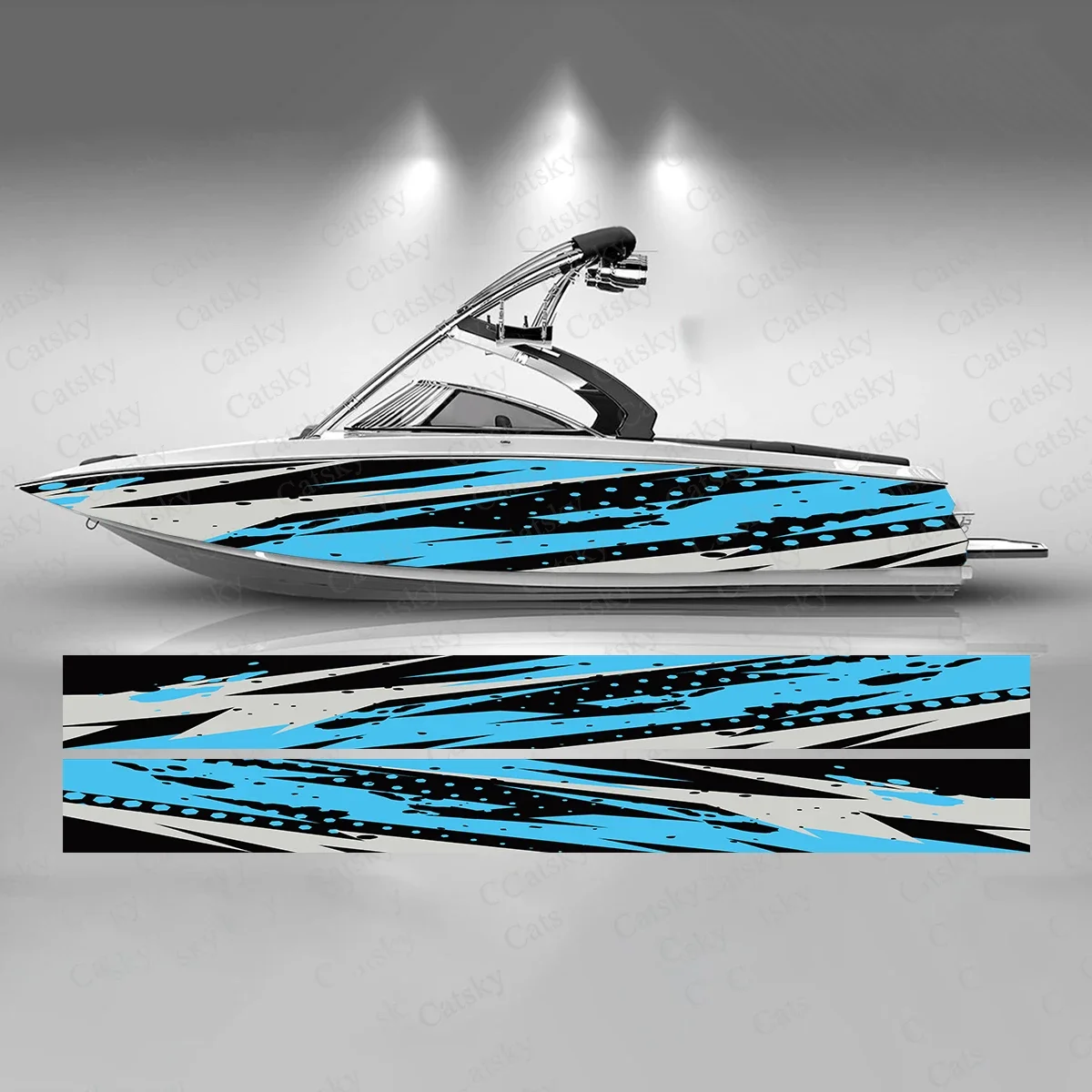 Colorful Sharp Lines Interweave Beautiful Cool Boat Sticker Vinyl Ship Pontoon Deck Boat Fishing Decorative Pontoon Boats Decal