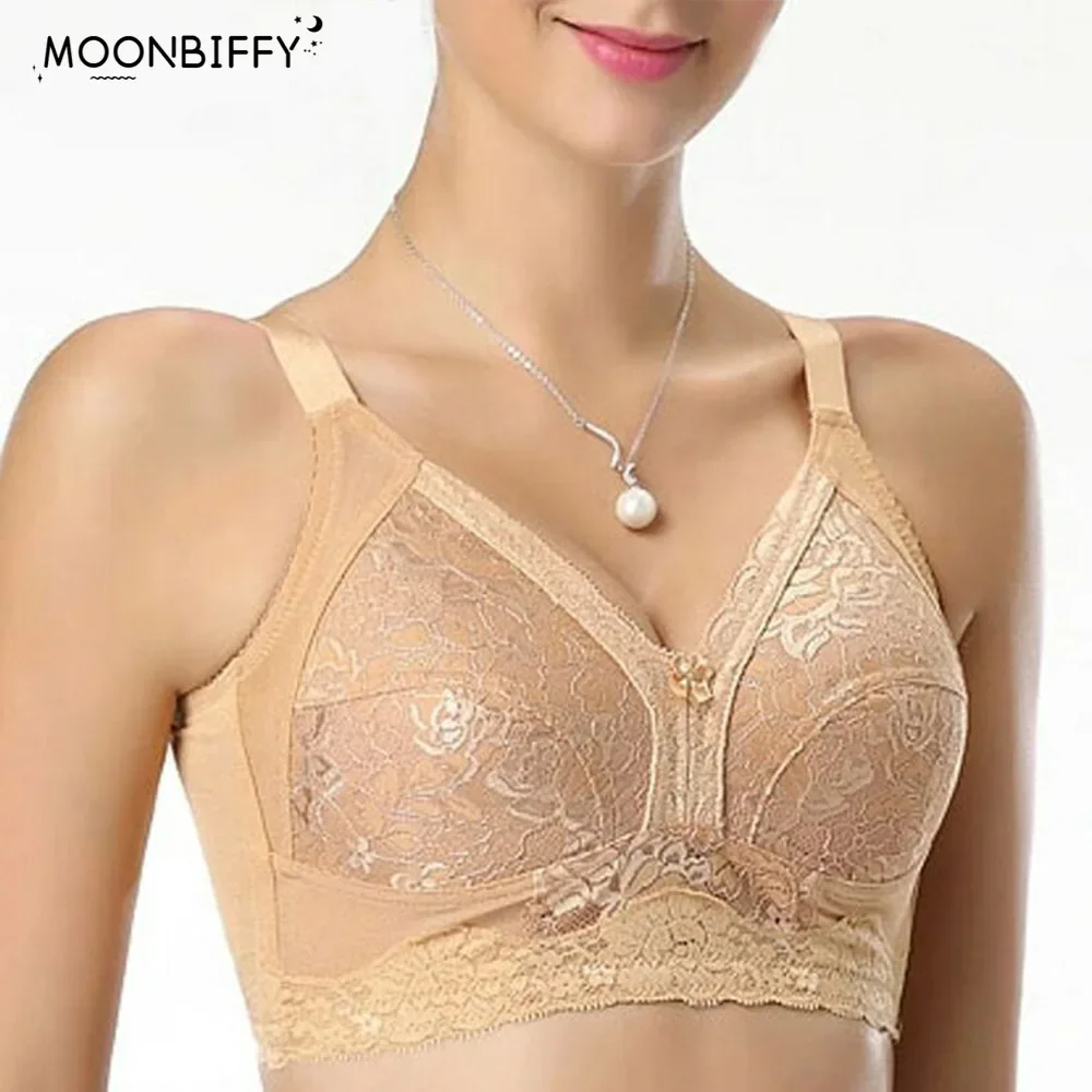 Bielizna damska Seksowny biustonosz Bezprzewodowy duży rozmiar Biustonosz Elegancki haft Bh Bielizna Topy Rozmiar A B C D E F Cup
