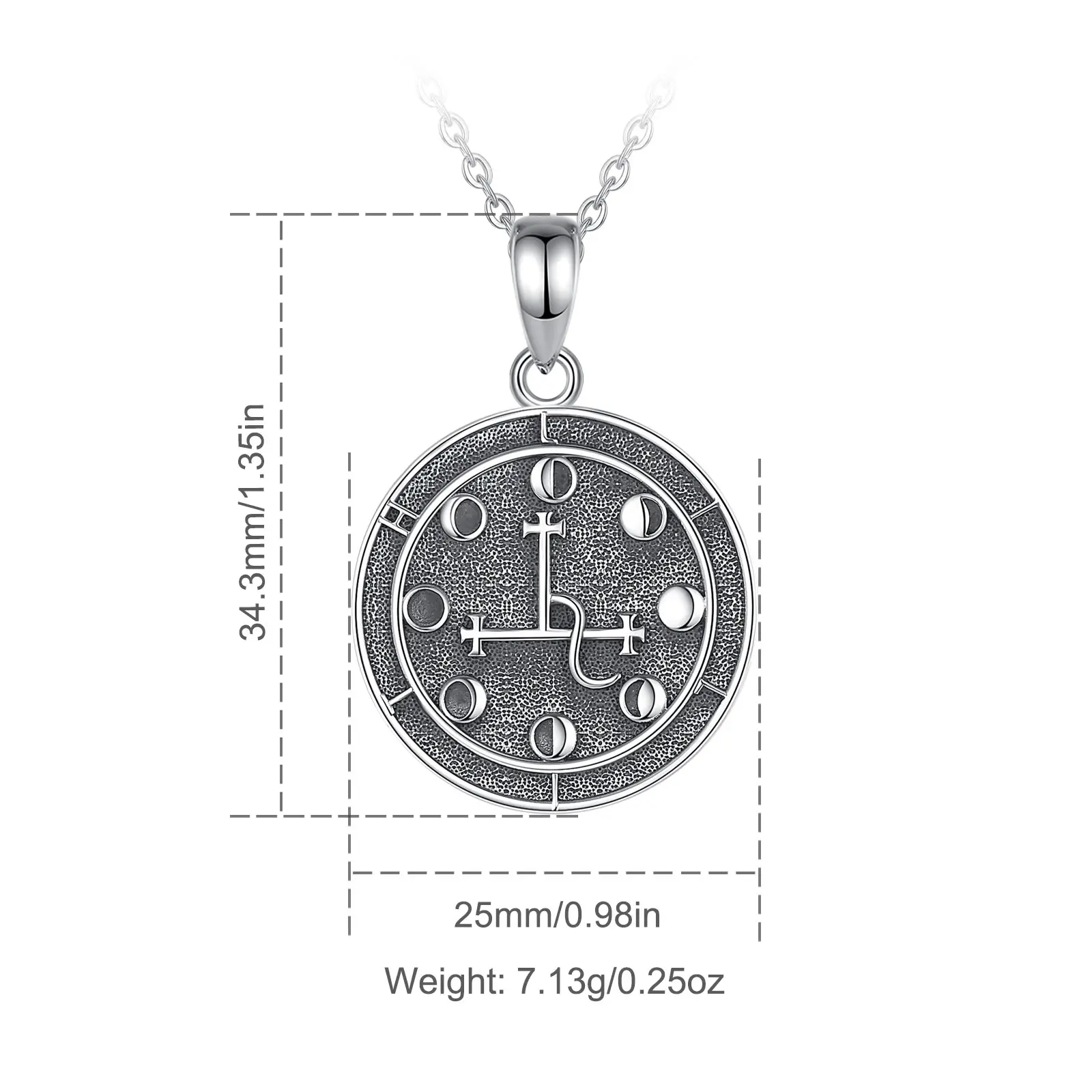 AEONSLOVE 925 Sterling Silver Lilith Necklace Mythology Moon Phase Pendant Protection Amulet Wicca Pagan Jewelry Spiritual Gifts