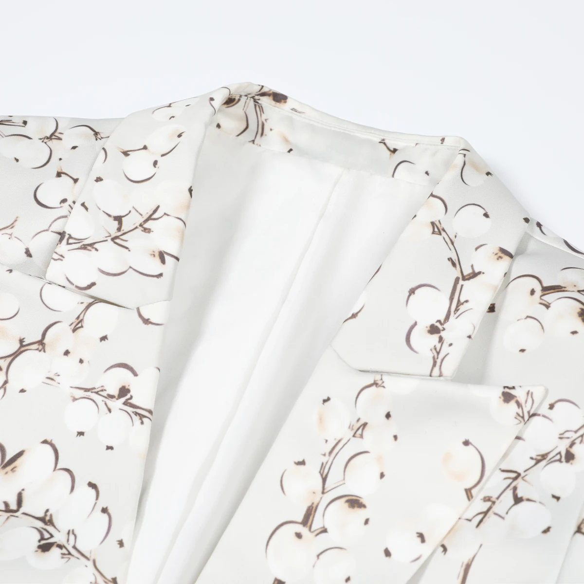 Moda primavera outono impresso manga longa fino ajuste jaqueta blazer feminino para escritório e uso casual