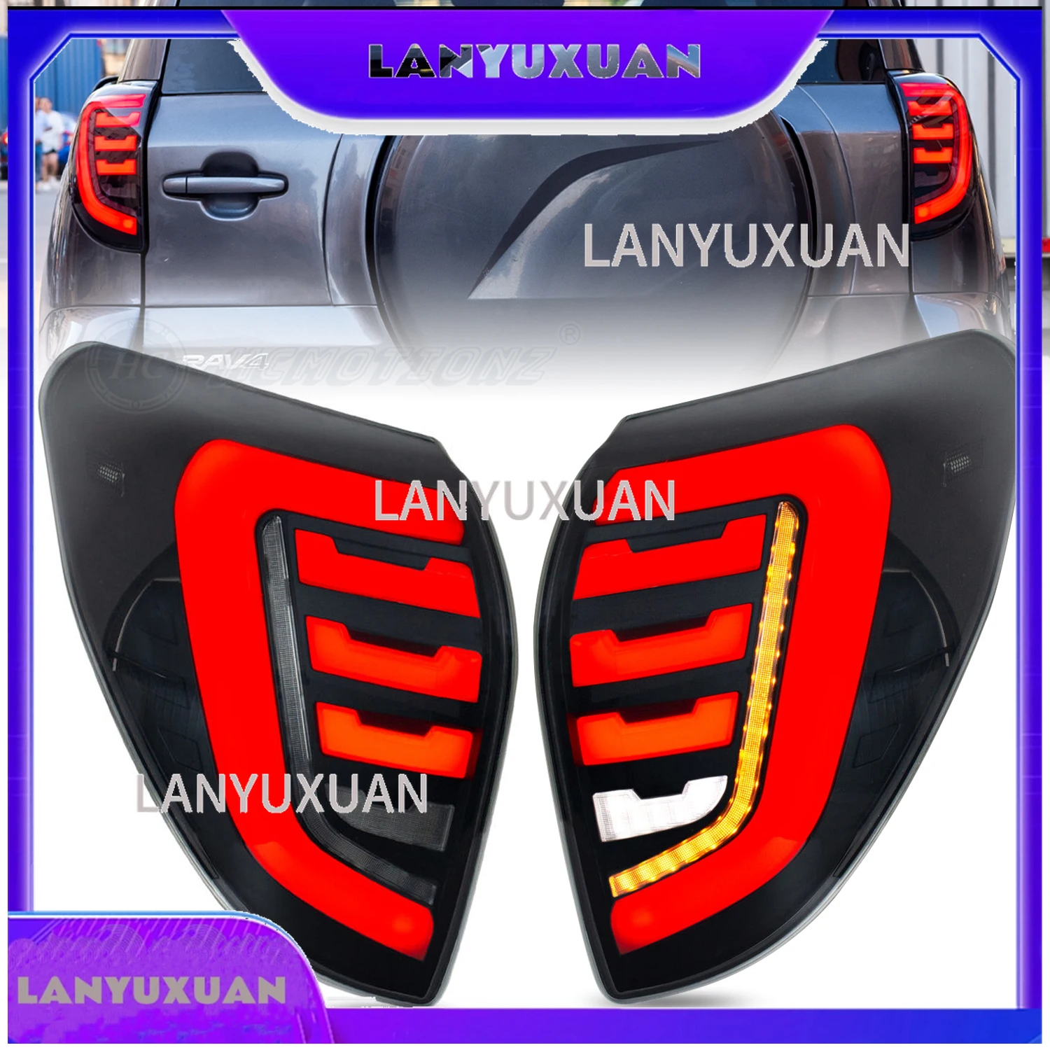 2026 HCMOTIONZ Factory LED Tail Lights Assembly 3th GEN 2006-2012 Sequential Animation Rear Lamp for Toyota Rav4
