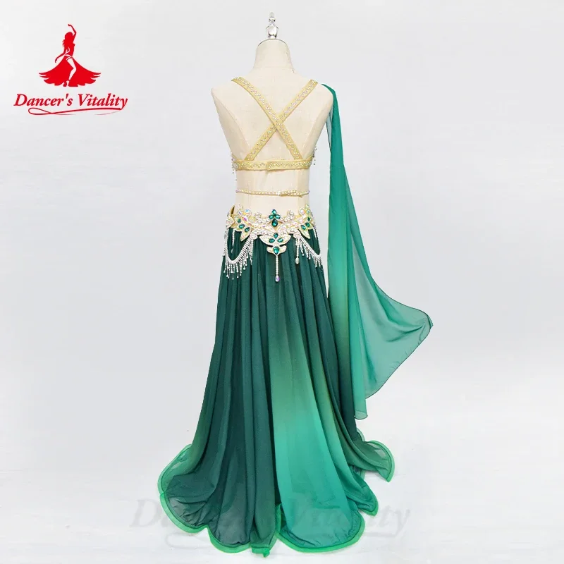 Belly Dance Performance Costume Set for Women Customsized Seinor Bra+chiffon Long Skirt 2pcs Adult Child Belly Dancing Outfit