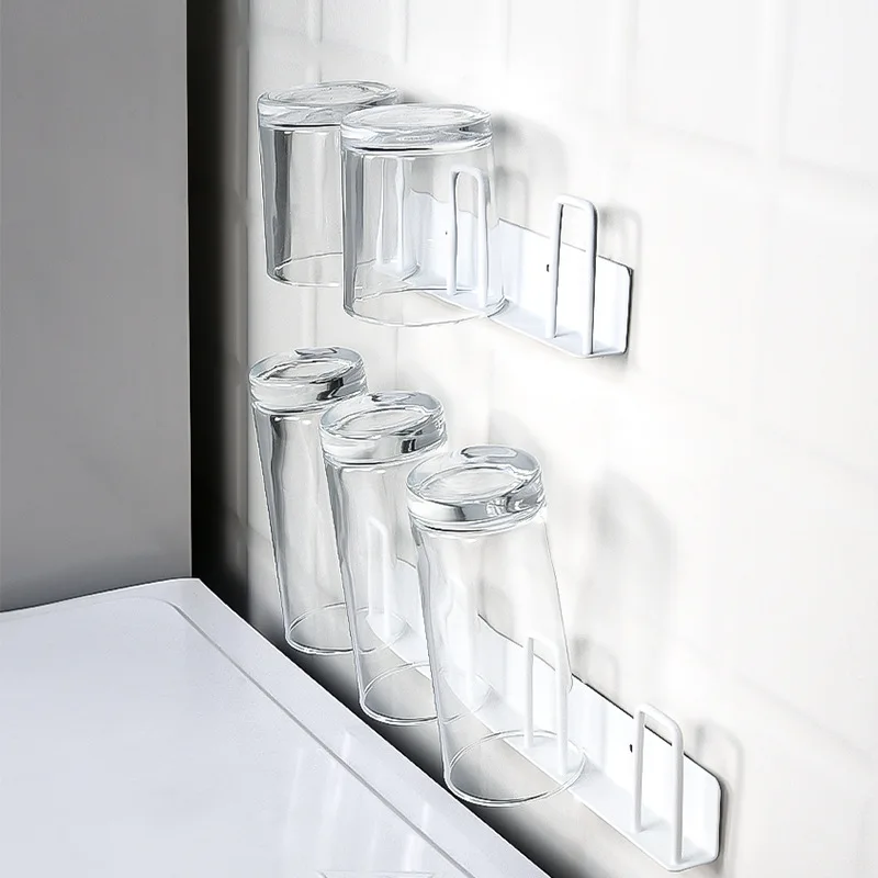 Cup Hanging Rack Home wall-mounted upside-down Draining Cup Multifunctional Storage Rack nail-free Drinking Fountain Living Room