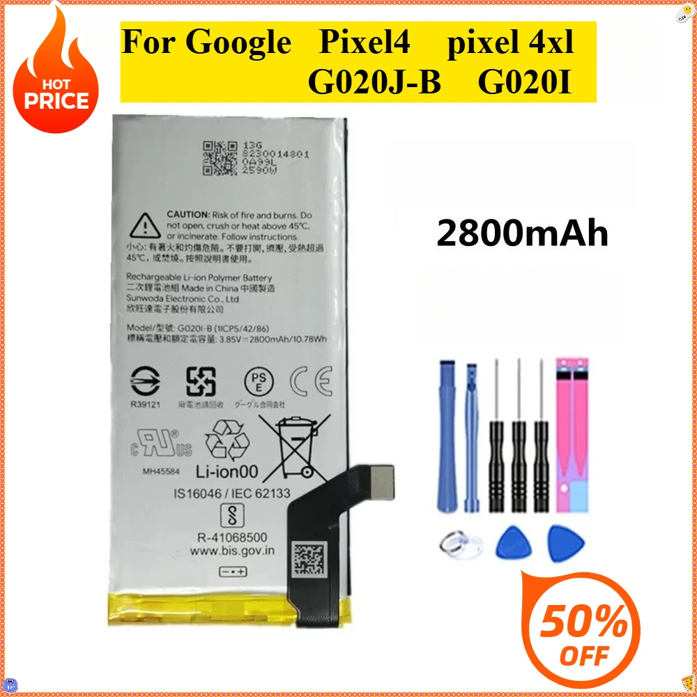 

2800mAh for HTC Google Pixel4 Pixel 4xl G020J-B G020I Mobile Phone Bateria Y Battery Tools Kits