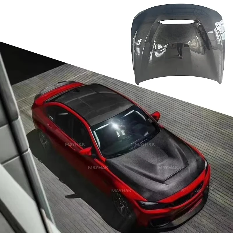 

GTS Style Carbon Fiber Front Engine Hood Cover for BMW F80 F82 M3 M4 Factory Upgraded Car Machine Bonnet Body Kit Parts