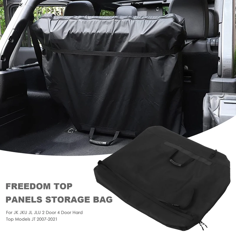 Freedom Top Panels Storage Bag For Jeep Wrangler JK JKU JL JLU 2 Door 4 Door Hard Top Models JT 2007-2021 (Black)