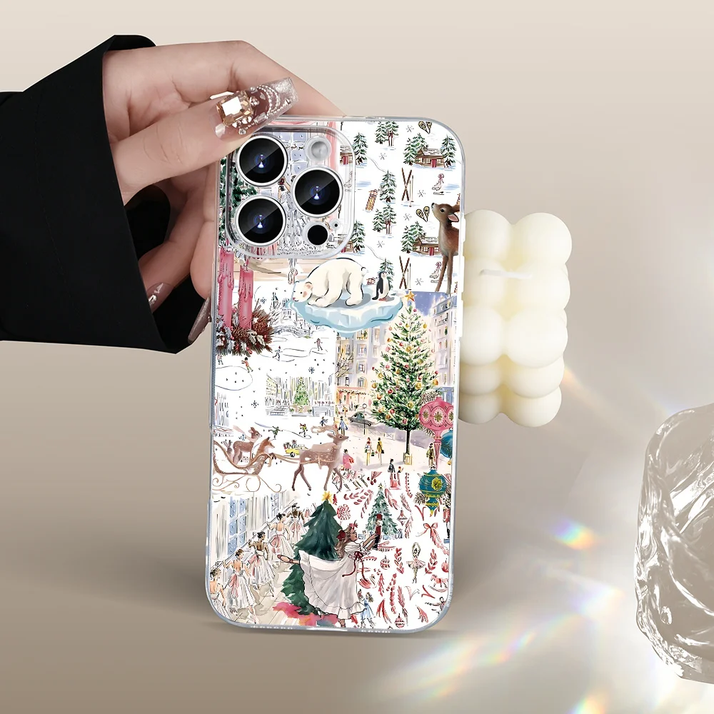 Caja vendedora caliente del teléfono del modelo creativo de la Navidad para el iPhone 17 al 11 más/Pro/Max - Diseño creativo de la moda