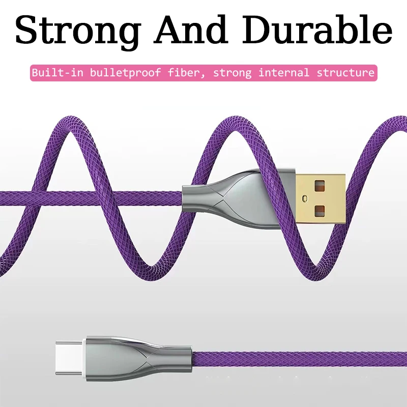 

Spring Dazzling Glowing Gaming Keyboard Cable Mechanical Keyboard Navigation Plug Cable Glowing Data Cord Colourful Data Cable