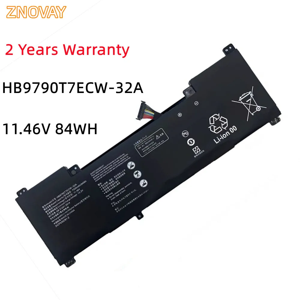 

ZNOVAY HB9790T7ECW-32A 11.46V 7330mAh 84Wh HB9790T7ECW-32B Battery for Huawei MateBook 16 R7 5800H 3ICP5/62/81-2 Laptop Battery