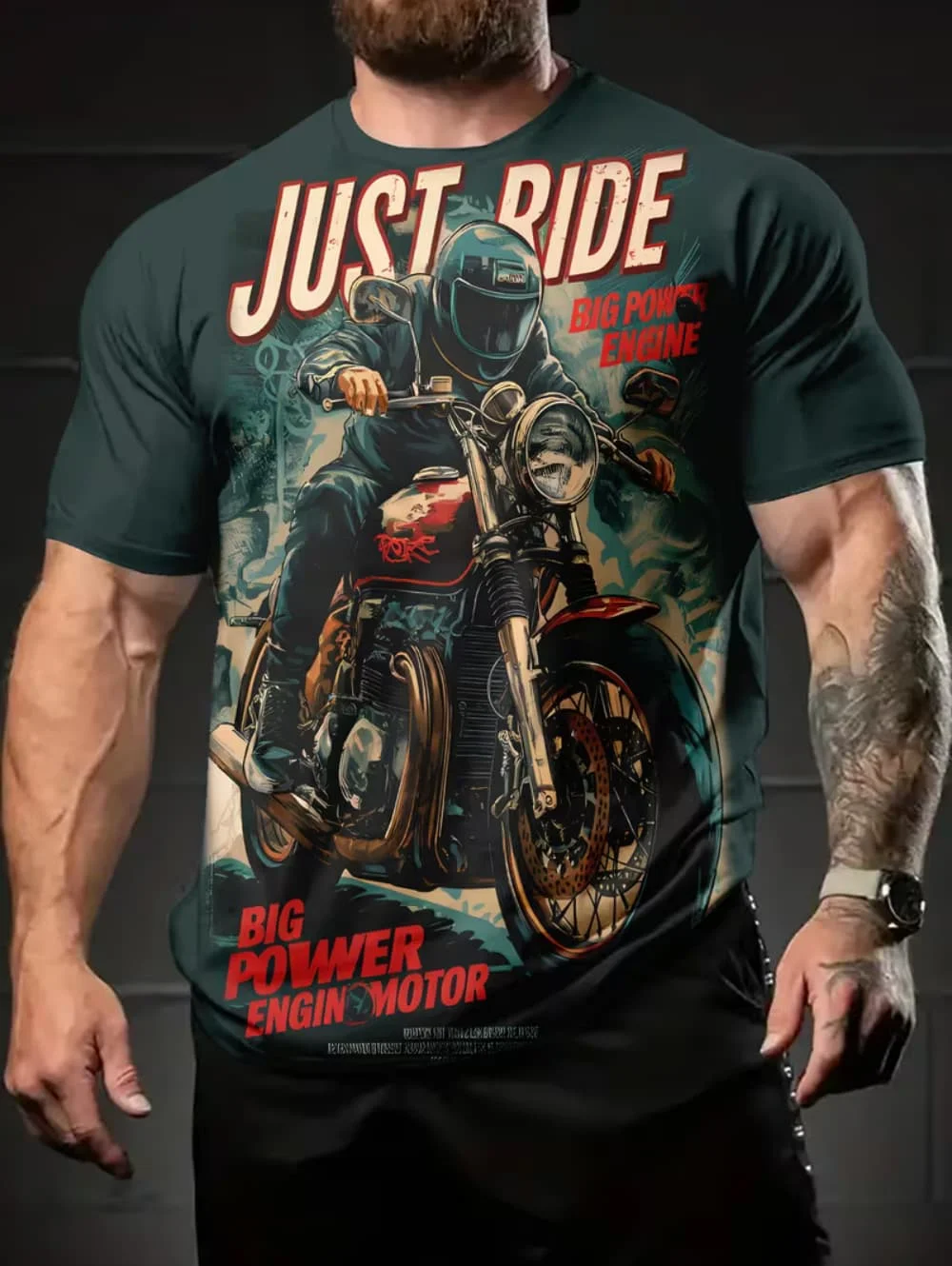 Motorcycle Men's T-Shirts 3D Print Short Sleeve Vintage Classic T-Shirt Street Ride Biker Shirts Casual Tops Oversized Tee Shirt