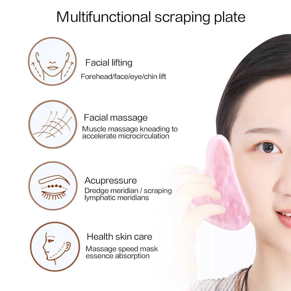 Beeswax Guasha Jade Face Scraper Massager Acupuncture Gua Sha Board Face Acupoint Eye Neck Care SPA Skin Lifting Massaging Tool