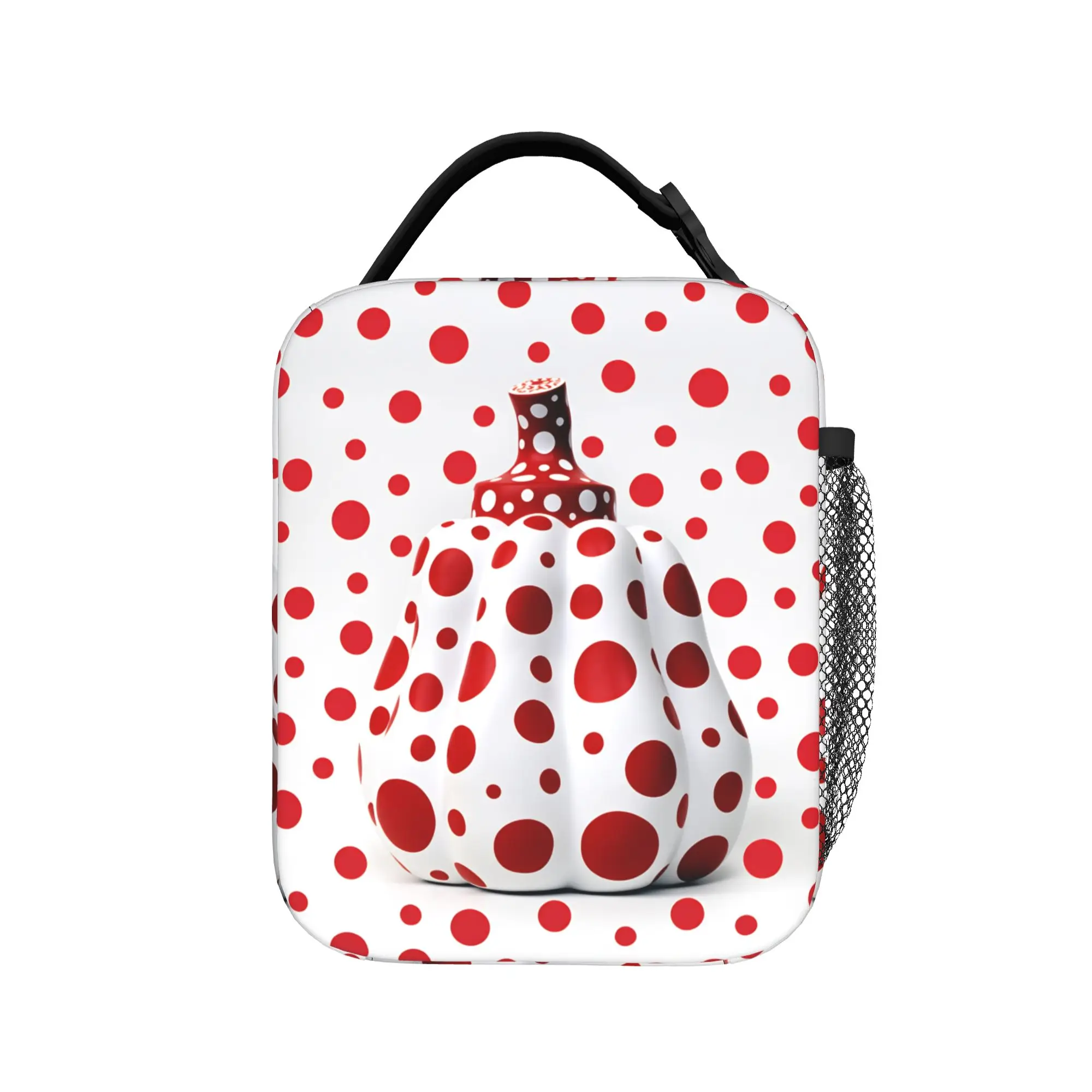 Yayoi Kusama Abstract Face Lunch Bag For Girls  Print School Lunch Box Leisure Convenient Oxford Cooler Bag