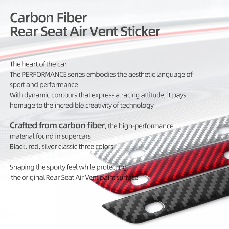 Real Carbon Fiber For Tesla Model Y Juniper Model 3 Highland Rear Air Vent Outlet Cover Trim Sticker Car Interior Accessories