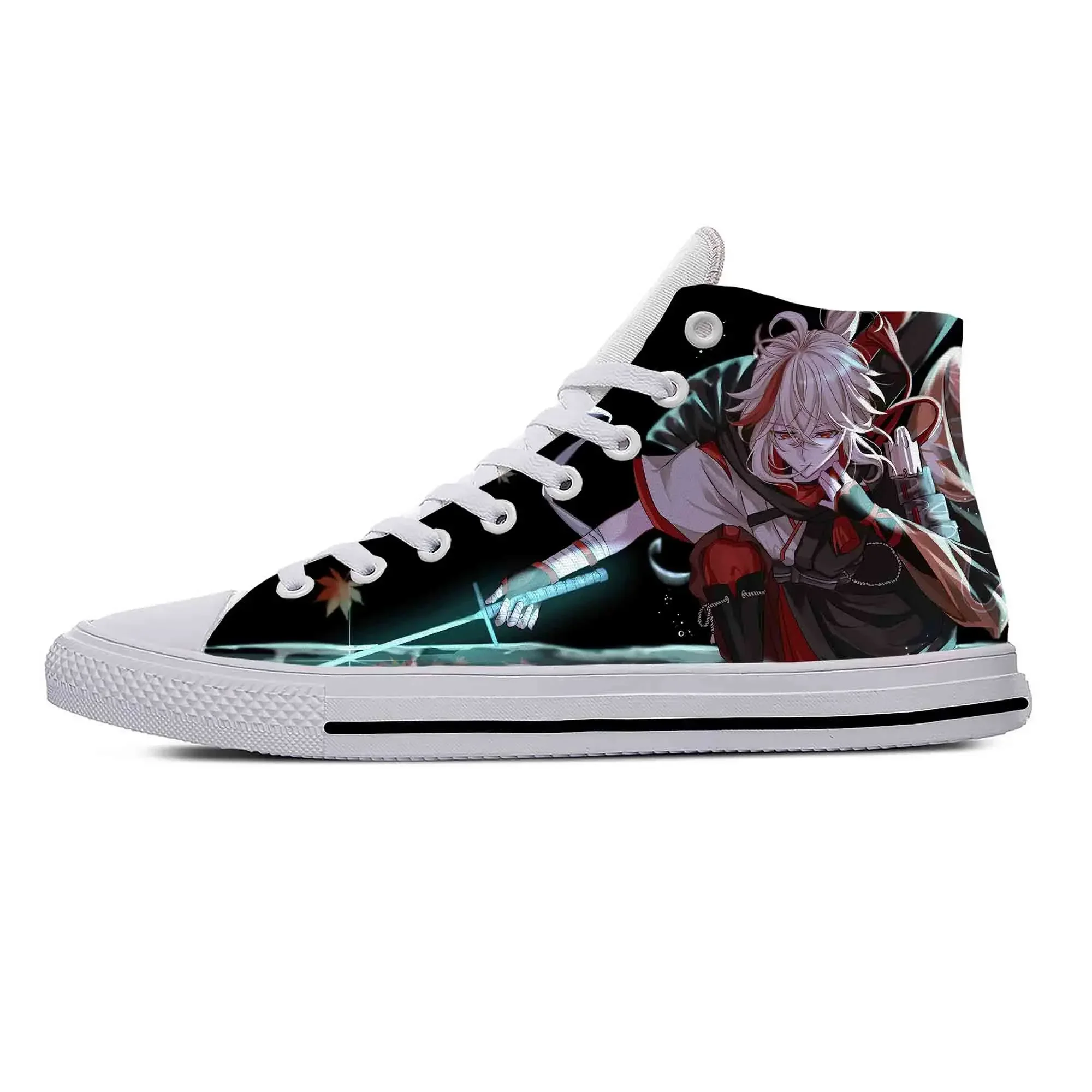 Hot Anime Cartoon Genshin Impact Kaedehara Kazuha Casual Shoes Lightweight High Top Breathable Board Shoes Men Women Sneakers