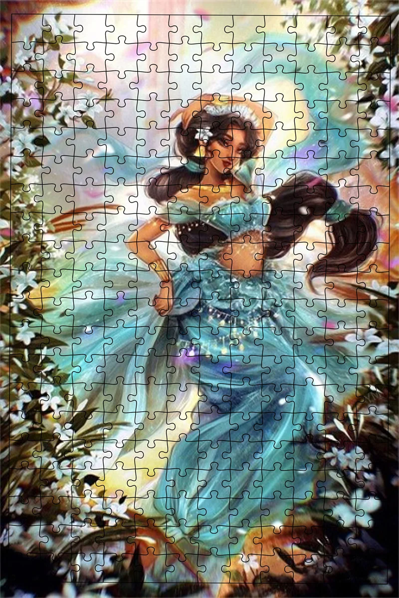 Disney 300 pezzi stampa puzzle giocattoli educativi per bambini Disney Princess Series puzzle di carta apprendimento giocattoli educativi