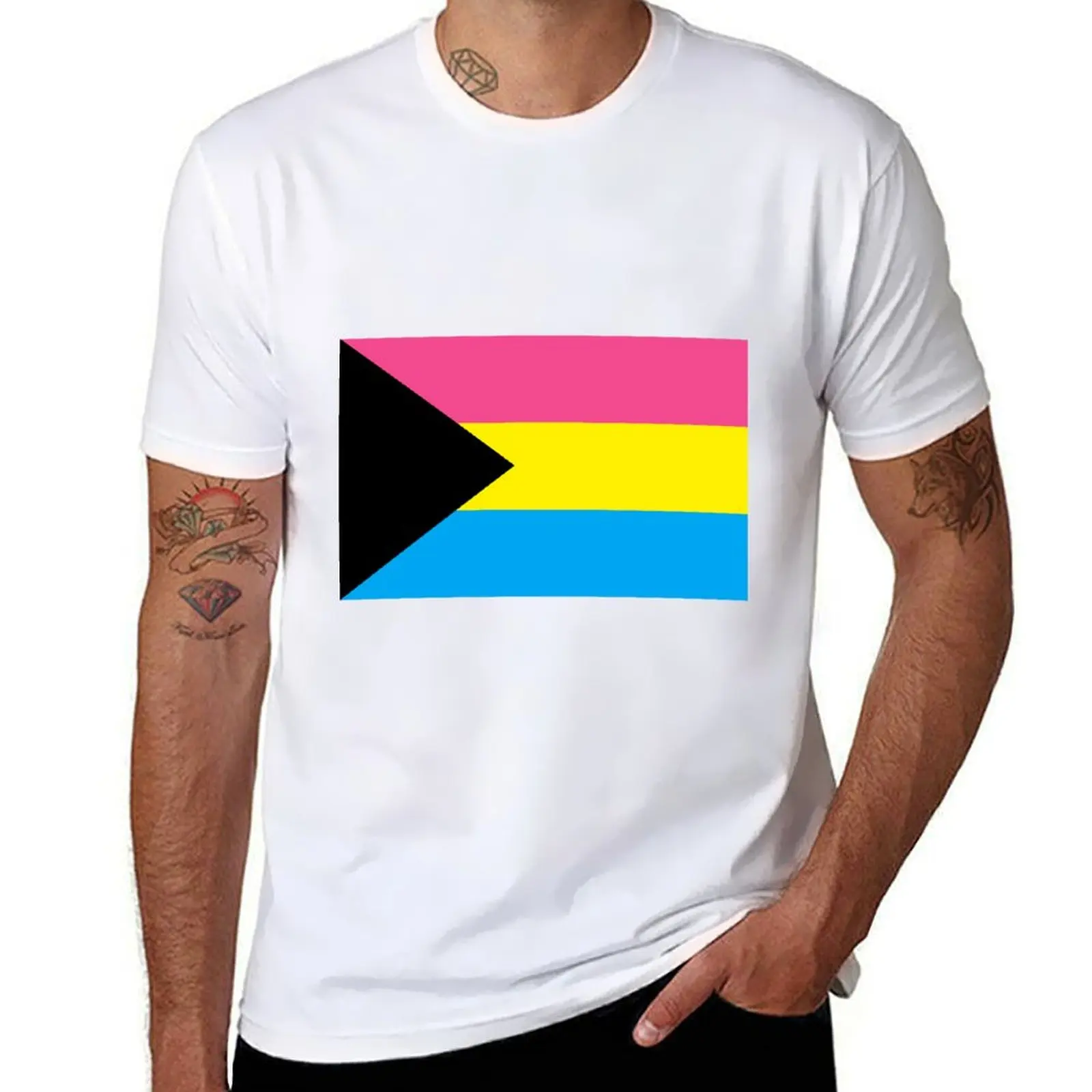 

Деми-паксиальная футболка с флагом гордости, хлопковая футболка, мужская футболка с рисунком, футболка