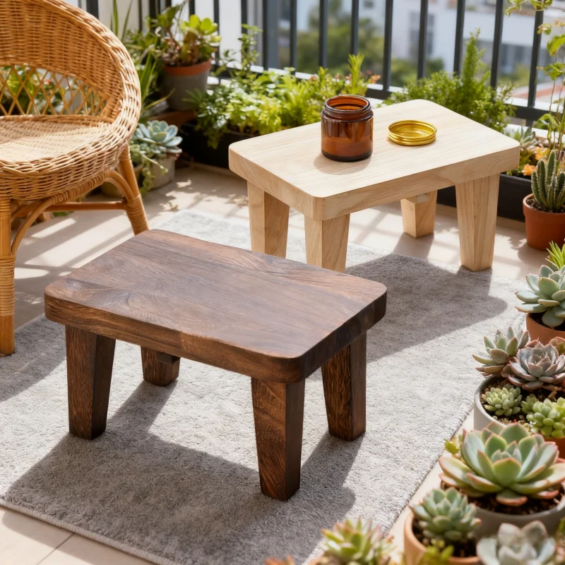 Solid Wood Stool Household Stool Living Room Stool Japanese-style Low Stool Coffee Table Small Stool Shoe-changing Stools Wooden