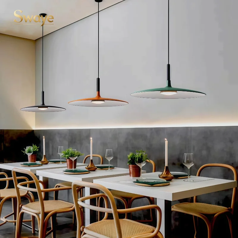Nordic UFO Minimal LED Pendant Ceiling Light Art for Bedroom Restaurant Bar Cafe Ceiling Chandelier Home Decor Indoor Luminaries