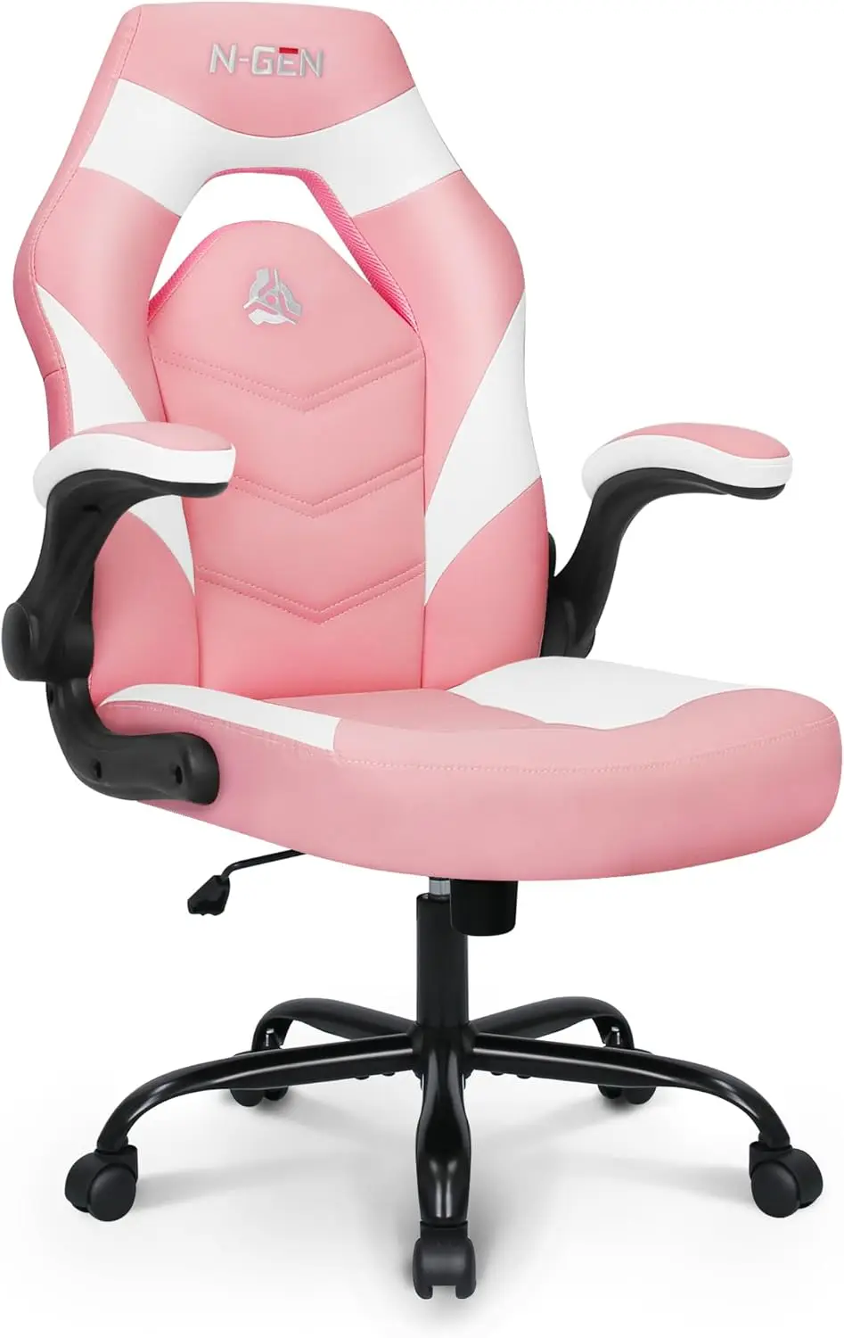 

Video Gaming Computer Chair Ergonomic Office Chair Desk Chair Lumbar Support Flip Up Arms Adjustable Height Swivel PU Leather