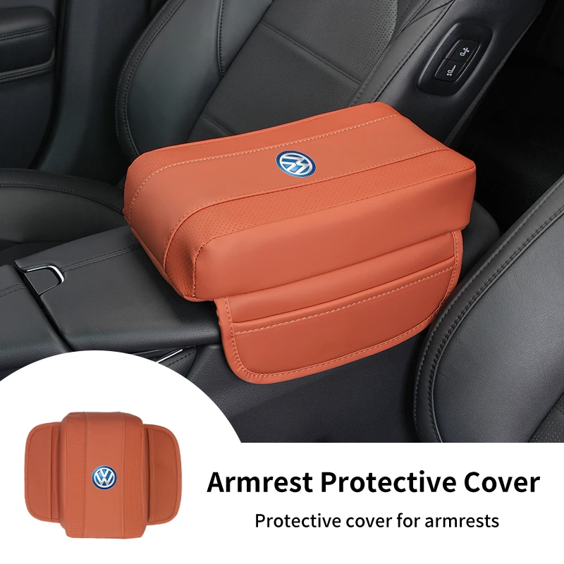 Car Armrest Cover Center Console Arm Rest Cushion Protection Mat For VW Scirocco Jetta Beetle Golf Passat Polo Tiguan Sharan GTI