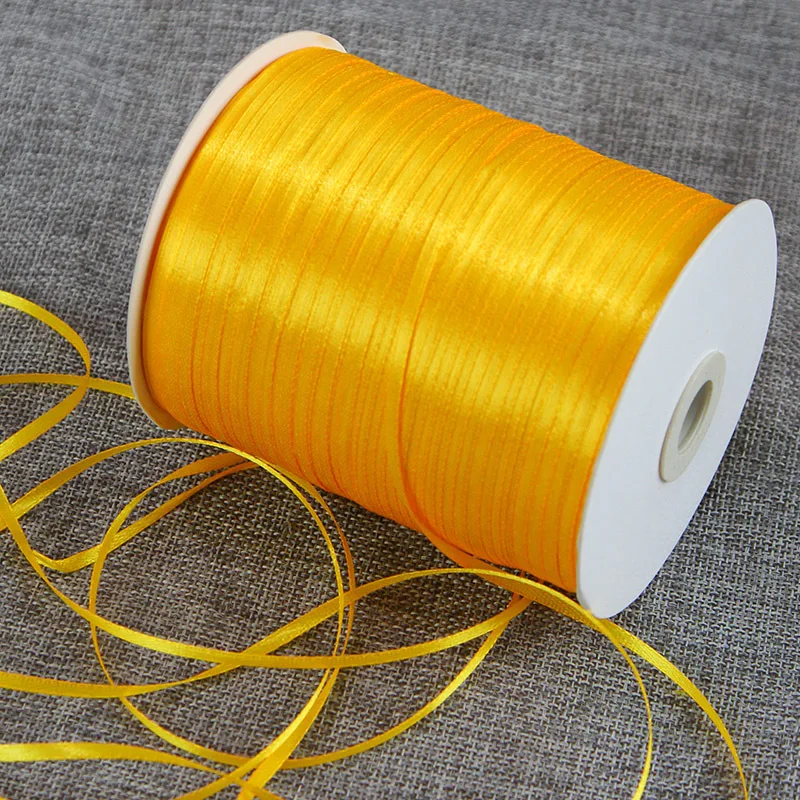 

870 ярдов/рулон 3 мм двухцветные атласные ленты высокого качества для подарочной упаковки, украшения для свадебной вечеринки