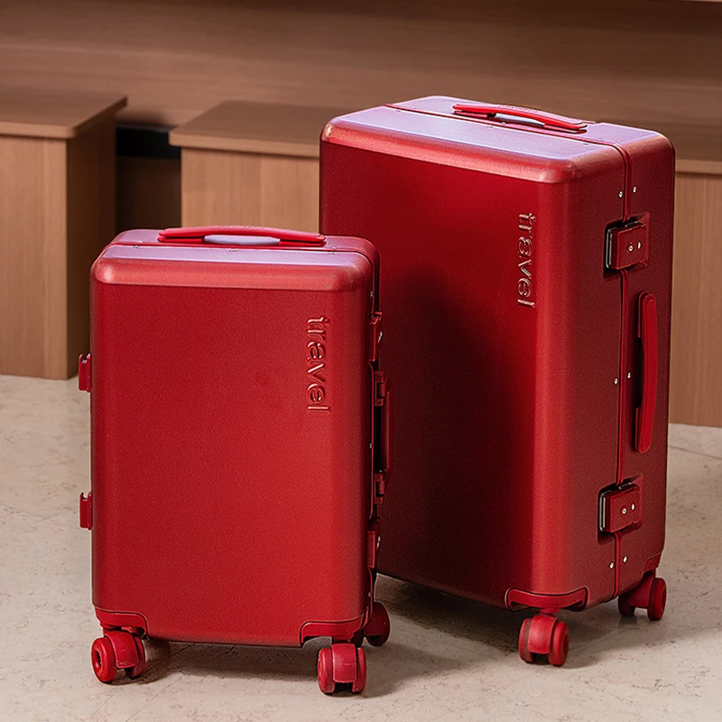 Maleta de equipaje con marco de aluminio, cubierta de carrito para estudiantes de gran capacidad de 20-26 pulgadas, cerradura de combinación, maleta de viaje, cabina de viaje