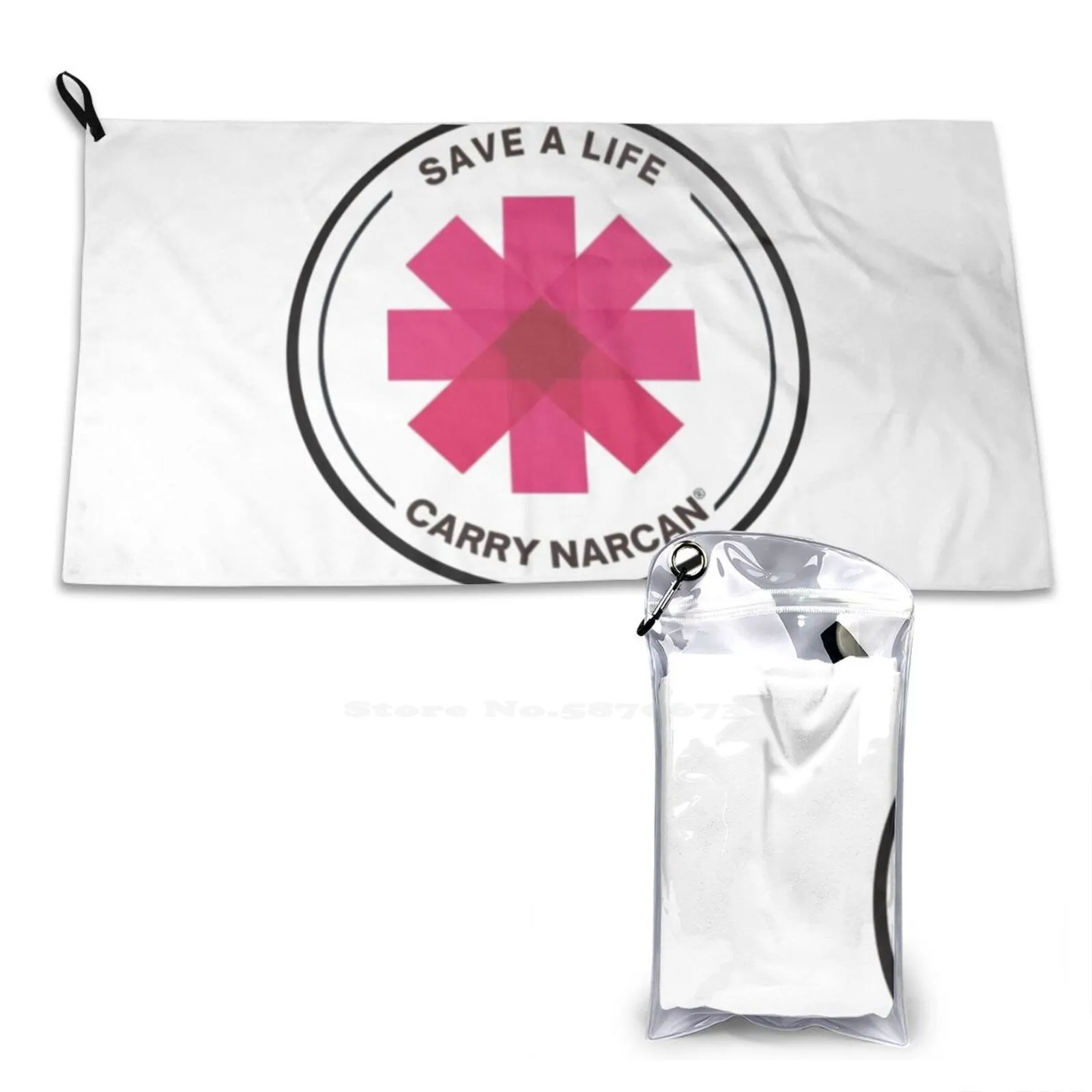 Save A Life — Carry Narcan! Custom Soft Bathroom Towels Home Outdoor Narcan Naloxone Addiction Recovery Therapy Overdose