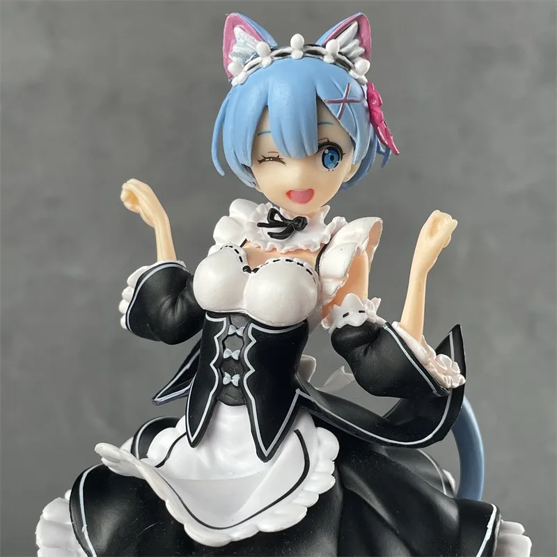 22cm Re:Life in A Different World From Zero Anime Peripheral Rem Maid Outfit Action Figure Model Toy Gift view 5