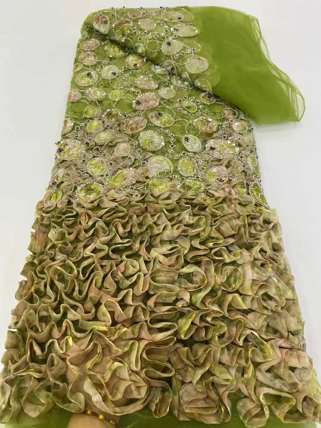 

Африканская сетчатая кружевная ткань с бисером, французский тюль, нигерийское свадебное платье, роскошная вышивка бисером