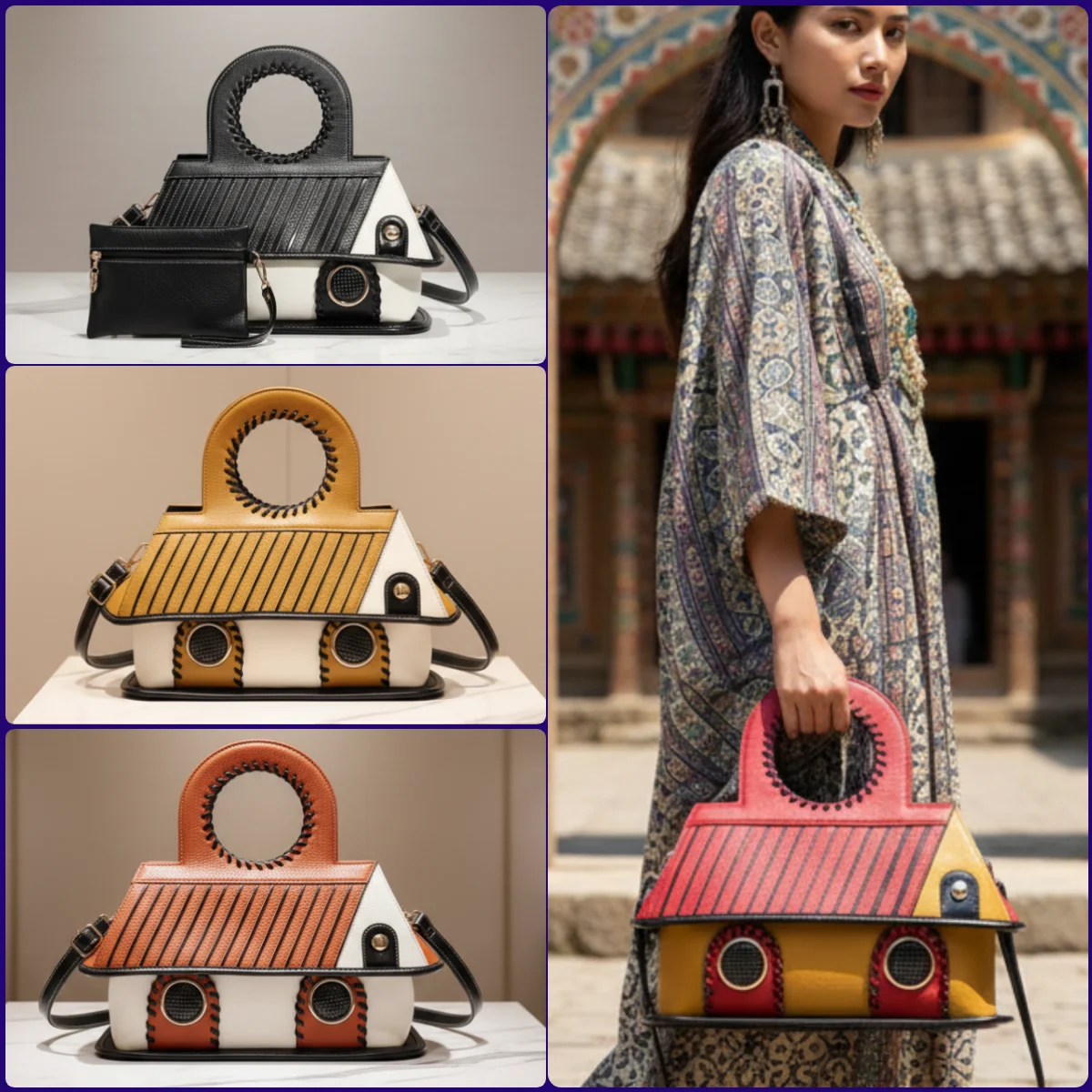 Cross-border Fashion Contrast Color Women's Bag Large Capacity European American Style Handbag High-quality Hot-selling Handbag