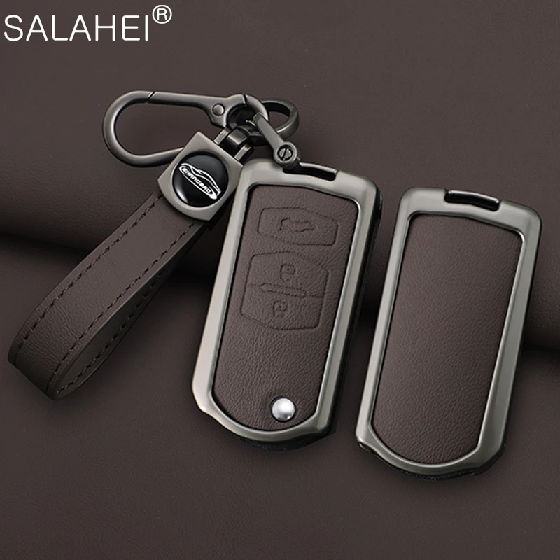 Leather Car Remote Key Case Fob Cover Shell For Mazda Demio 2 3 5 6 M3 M5 M6 CX-5 CX7 CX9 RX8 MX5 MPV Auto Keychain Accessories