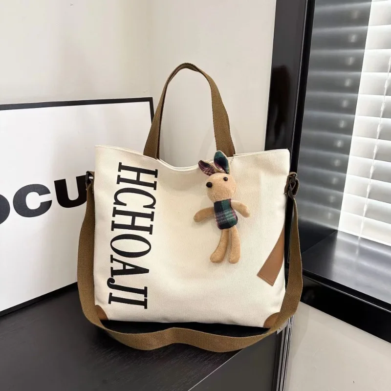 Japanese Shoulder Bags, College Style, Fashionable Handbag with Letter Printing, Large Capacity Suitable for Commuting and Class
