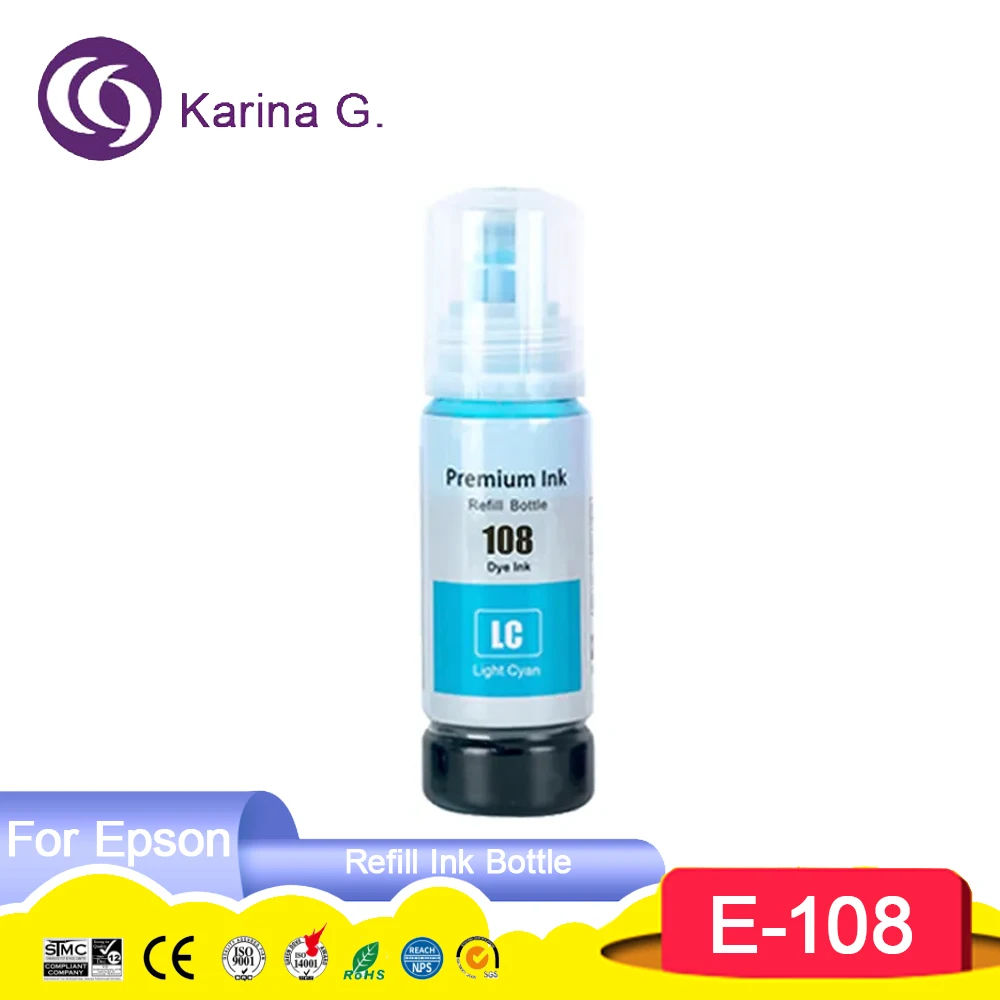 Imagem -06 - Tinta Dgt para Impressora Epson L8050 L18050 108 T09c1 T09c C13t09c14a Premium Compatível Cor Volume Garrafa à Base de Água Recarga