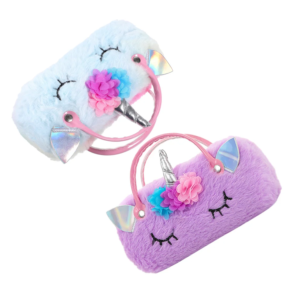 

2 Pcs Glasses Unicorn Case Storage Cute Portable Eyeglass Accessories Lovely Pouch Travel