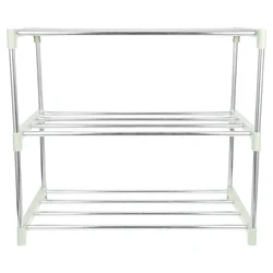 Shoe Rack Porch Storage and Assembly Shoe Rack Stainless Steel 3-Tier Shoe Rack Shoe Shelf Storage Organizer For Closet Entryway