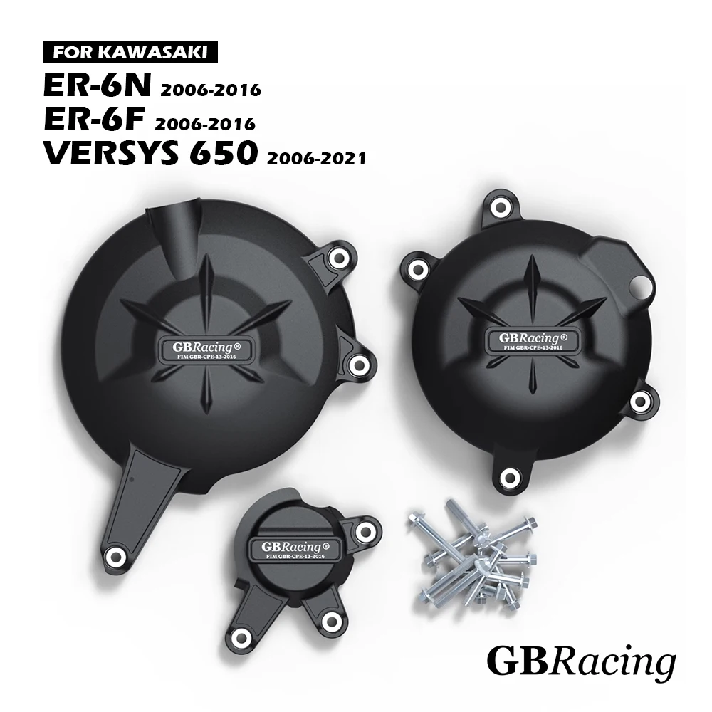 ER6F ER6N VERSYS650 2006-2021 GBRacing Engine Protect Cover For KAWASAKI Motorcycle Clutch Pulse Protection Cover Accessories