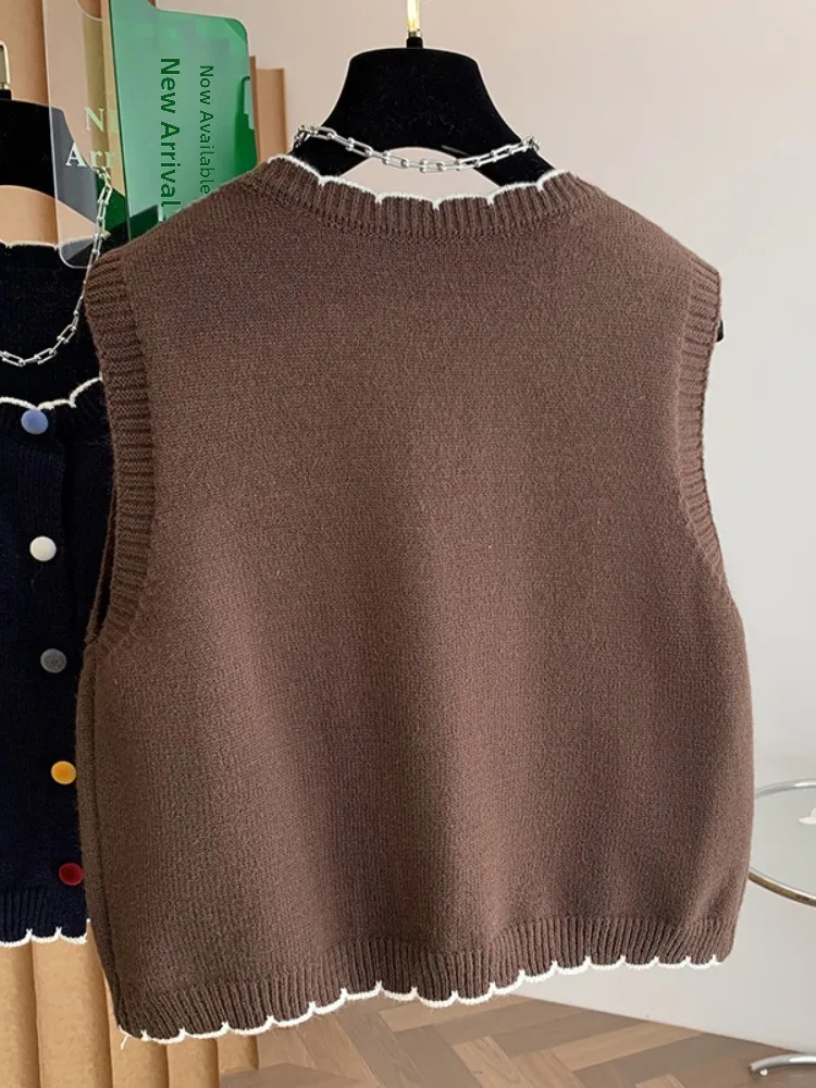 Diseño Sensation Anti-envejecimiento Color Blo Chaleco de punto Cárdigan Mujer Otoño Invierno Adelgazante Capas Encaje Svel Oulde...